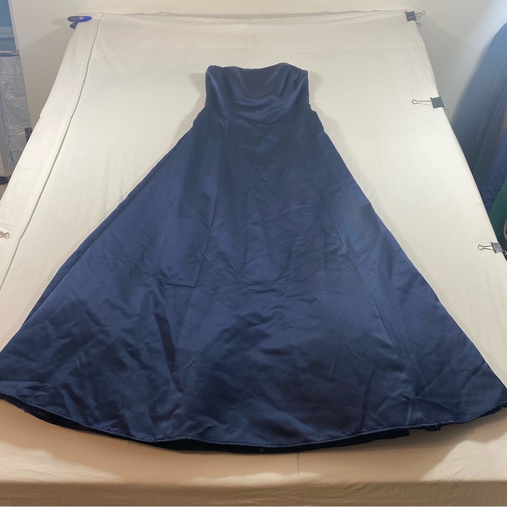 Michael Angelo Maxi Dress Bridal Formal Women 4 Strapless Navy A line Dress